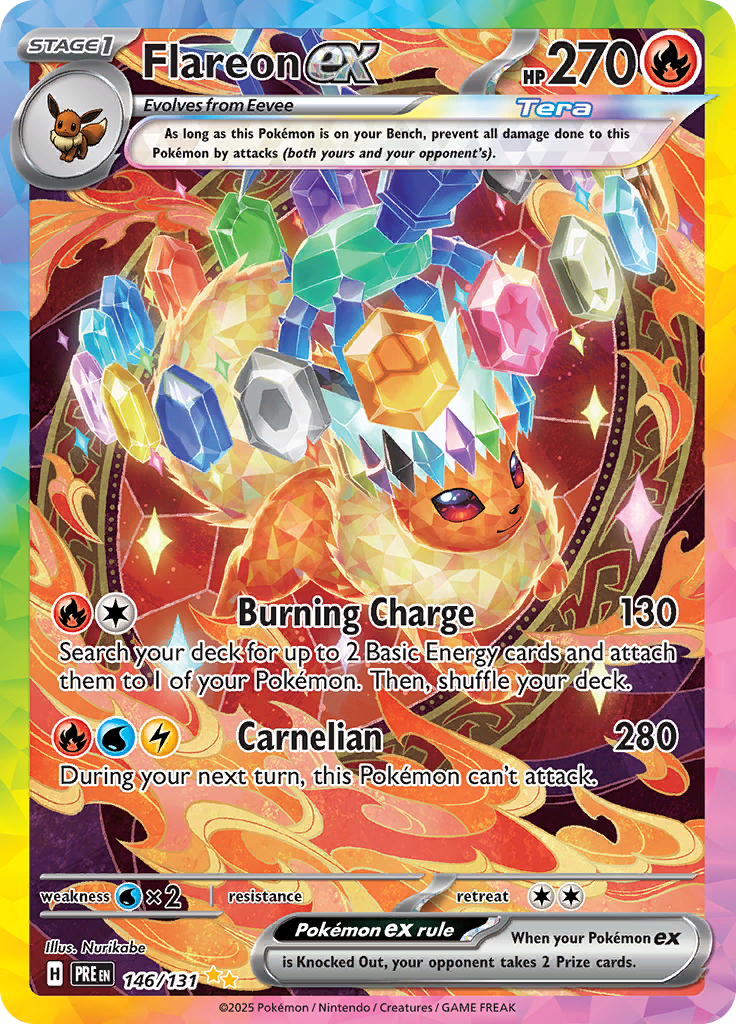 Flareon ex 146/131 from Prismatic Evolutions (PRE) - Special Illustration Rare English Pokémon TCG single card