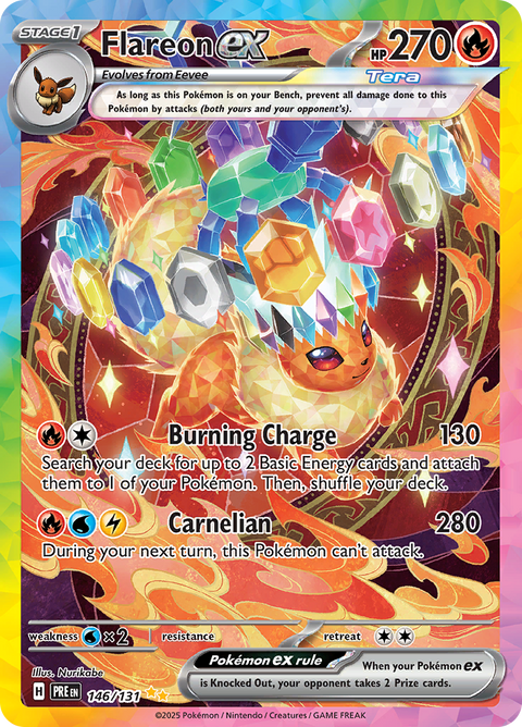 Flareon ex 146/131 from Prismatic Evolutions (PRE) - Special Illustration Rare English Pokémon TCG single card