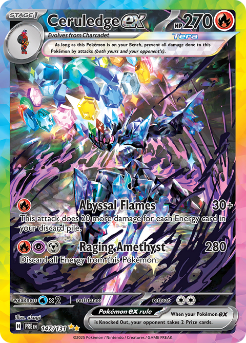 Ceruledge ex 147/131 from Prismatic Evolutions (PRE) - Special Illustration Rare English Pokémon TCG single card