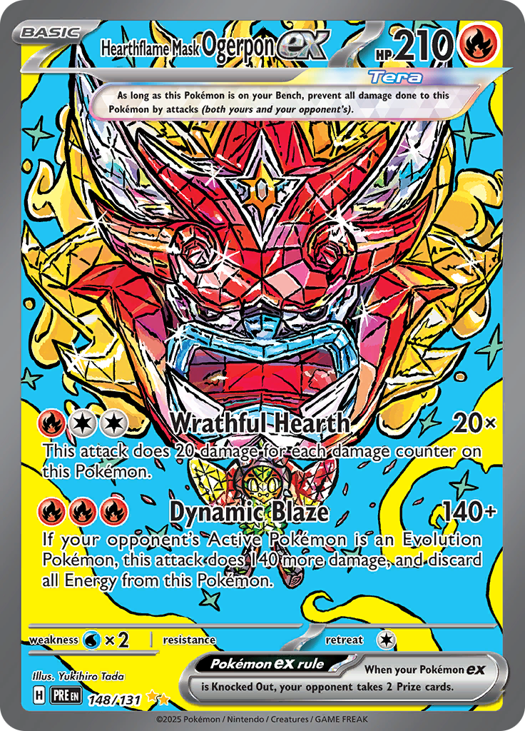 Hearthflame Mask Ogerpon ex 148/131 from Prismatic Evolutions (PRE) - Special Illustration Rare English Pokémon TCG single card