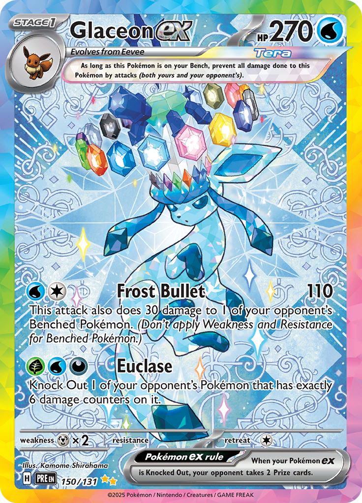 Glaceon ex 150/131 from Prismatic Evolutions (PRE) - Special Illustration Rare English Pokémon TCG single card