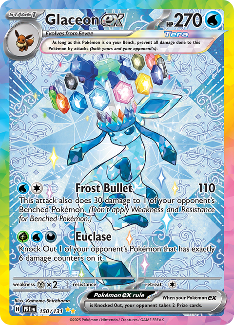 Glaceon ex 150/131 from Prismatic Evolutions (PRE) - Special Illustration Rare English Pokémon TCG single card