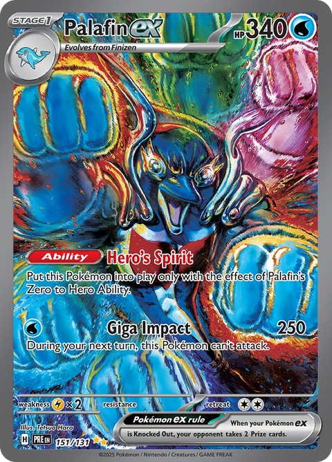Palafin ex 151/131 from Prismatic Evolutions (PRE) - Special Illustration Rare English Pokémon TCG single card