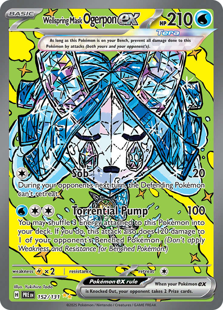 Wellspring Mask Ogerpon ex 152/131 from Prismatic Evolutions (PRE) - Special Illustration Rare English Pokémon TCG single card