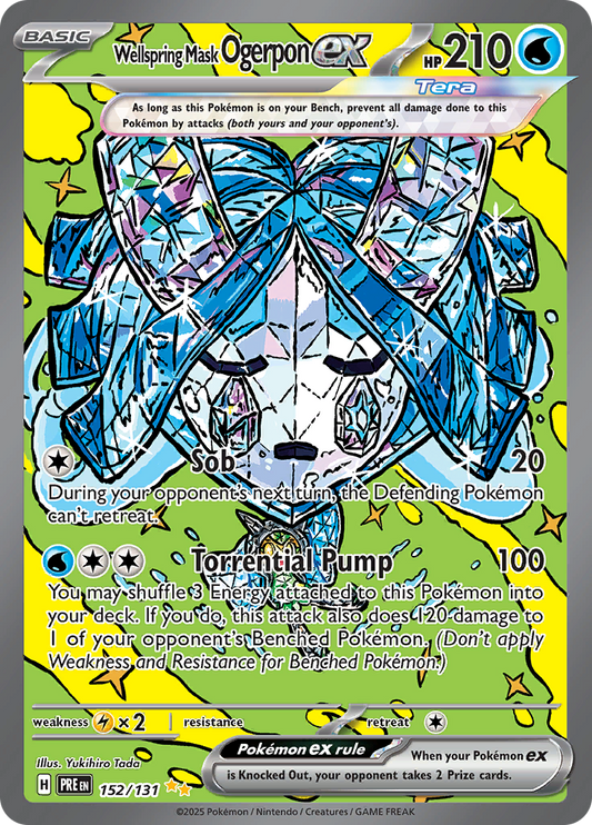 Wellspring Mask Ogerpon ex 152/131 from Prismatic Evolutions (PRE) - Special Illustration Rare English Pokémon TCG single card