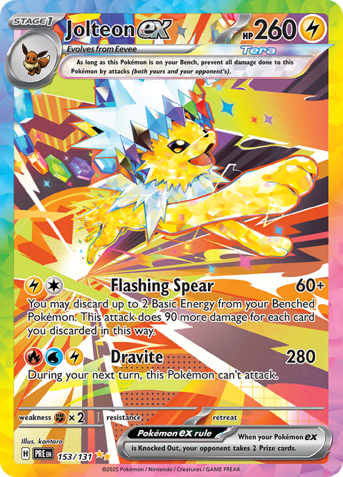 Jolteon ex 153/131 from Prismatic Evolutions (PRE) - Special Illustration Rare English Pokémon TCG single card