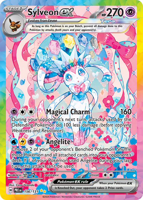 Sylveon ex 156/131 from Prismatic Evolutions (PRE) - Special Illustration Rare English Pokémon TCG single card