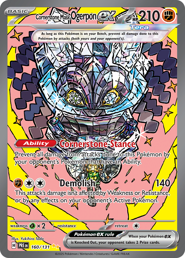 Cornerstone Mask Ogerpon ex 160/131 from Prismatic Evolutions (PRE) - Special Illustration Rare English Pokémon TCG single card