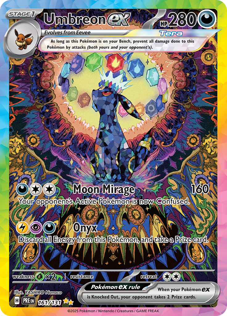 Umbreon ex 161/131 from Prismatic Evolutions (PRE) - Special Illustration Rare English Pokémon TCG single card