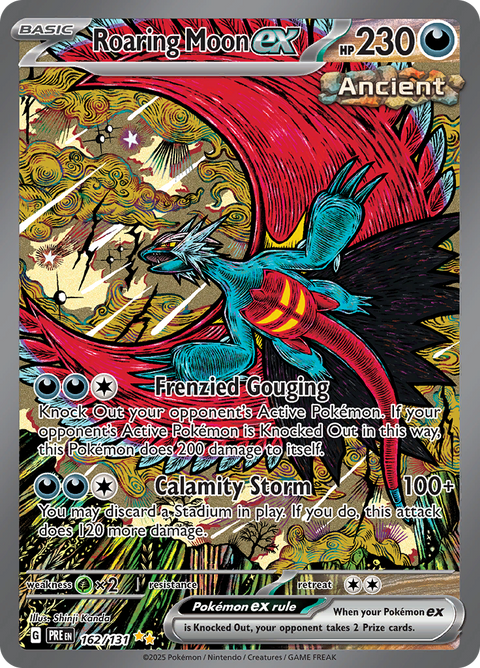 Roaring Moon ex 162/131 from Prismatic Evolutions (PRE) - Special Illustration Rare English Pokémon TCG single card