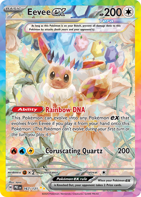 Eevee ex 167/131 from Prismatic Evolutions (PRE) - Special Illustration Rare English Pokémon TCG single card