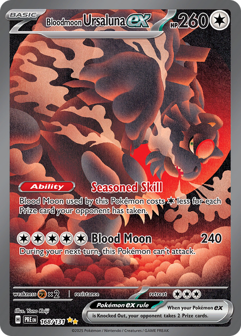 Bloodmoon Ursaluna ex 168/131 from Prismatic Evolutions (PRE) - Special Illustration Rare English Pokémon TCG single card