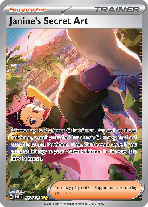 Janine's Secret Art 173/131 from Prismatic Evolutions (PRE) - Special Illustration Rare English Pokémon TCG single card