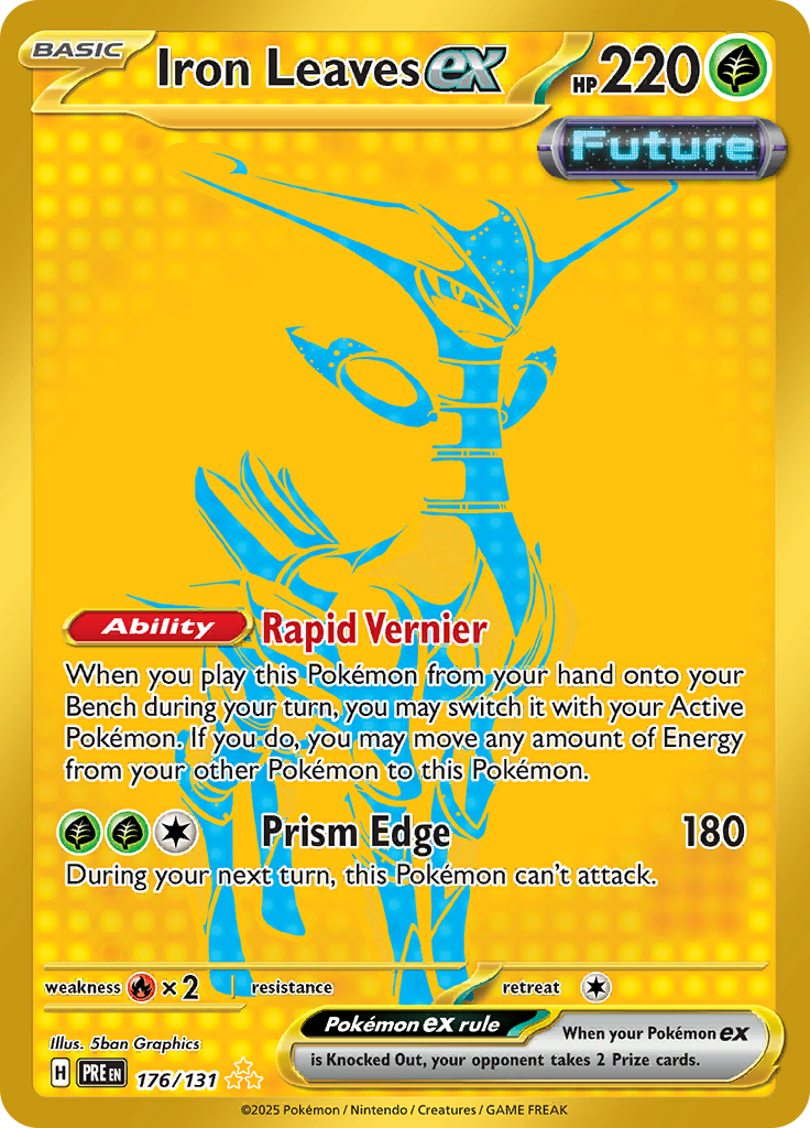 Iron Leaves ex 176/131 from Prismatic Evolutions (PRE) - Hyper Rare English Pokémon TCG single card