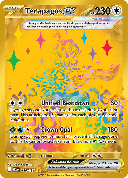 Terapagos ex 180/131 from Prismatic Evolutions (PRE) - Hyper Rare English Pokémon TCG single card