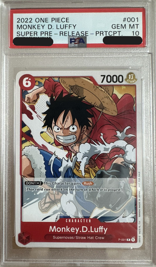 Monkey D. Luffy (P-001) Super Pre-Release PSA 10