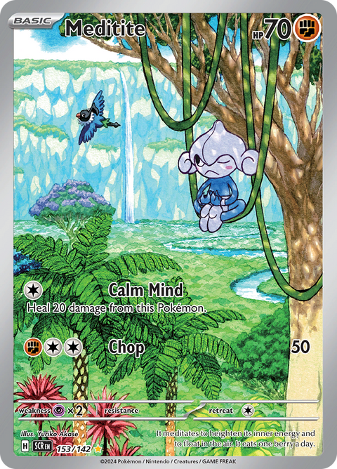 Meditite 153/142 from Stellar Crown (SCR) - Illustration Rare English Pokémon TCG single card