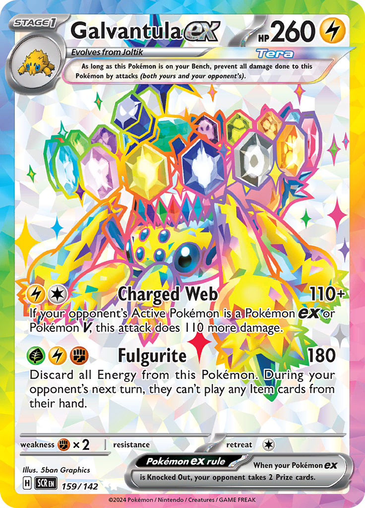 Galvantula ex 159/142 from Stellar Crown (SCR) - Ultra Rare English Pokémon TCG single card