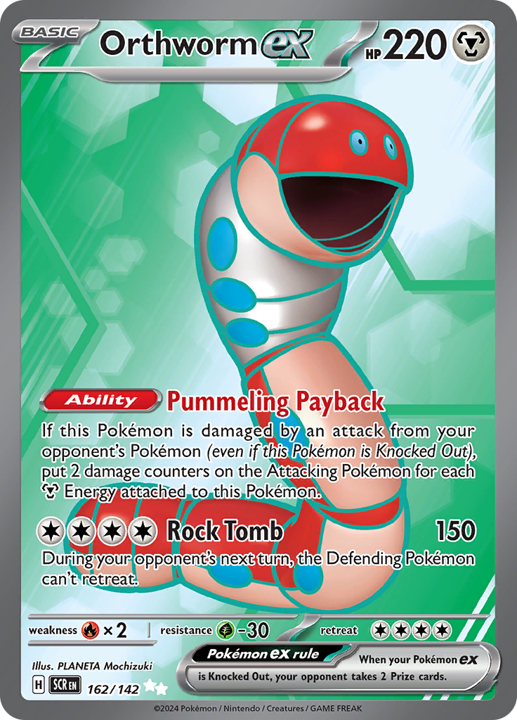 Orthworm ex 162/142 from Stellar Crown (SCR) - Ultra Rare English Pokémon TCG single card