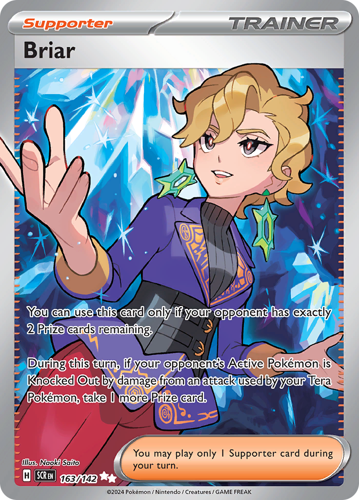 Briar 163/142 from Stellar Crown (SCR) - Ultra Rare English Pokémon TCG single card