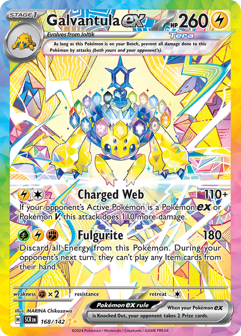 Galvantula ex 168/142 from Stellar Crown (SCR) - Special Illustration Rare English Pokémon TCG single card