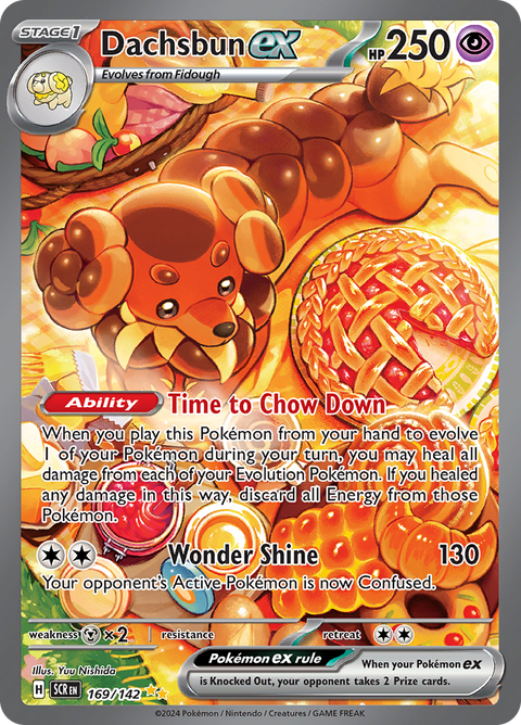 Dachsbun ex 169/142 from Stellar Crown (SCR) - Special Illustration Rare English Pokémon TCG single card