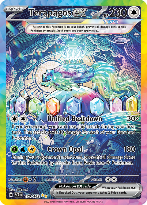 Terapagos ex 170/142 from Stellar Crown (SCR) - Special Illustration Rare English Pokémon TCG single card