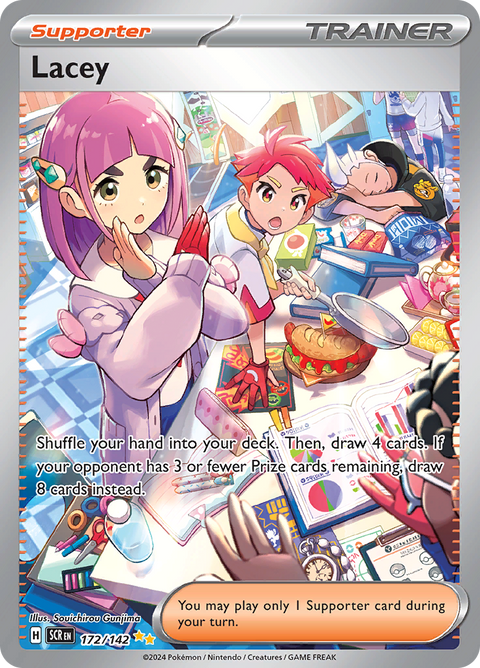 Lacey 172/142 from Stellar Crown (SCR) - Special Illustration Rare English Pokémon TCG single card
