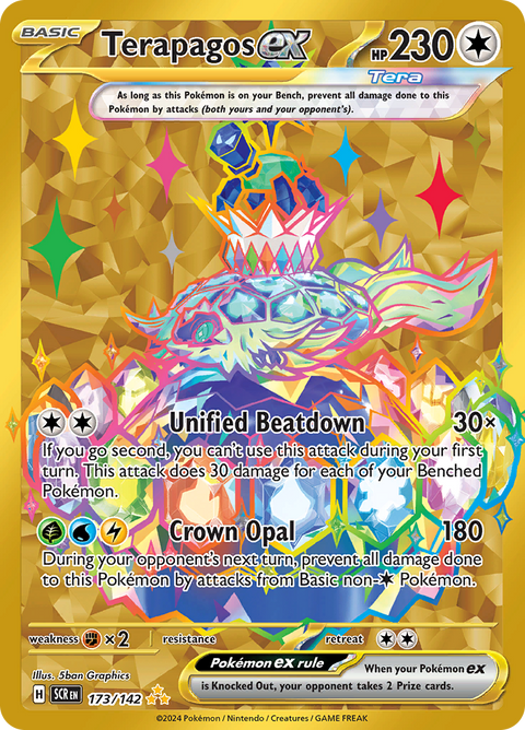 Terapagos ex 173/142 from Stellar Crown (SCR) - Hyper Rare English Pokémon TCG single card
