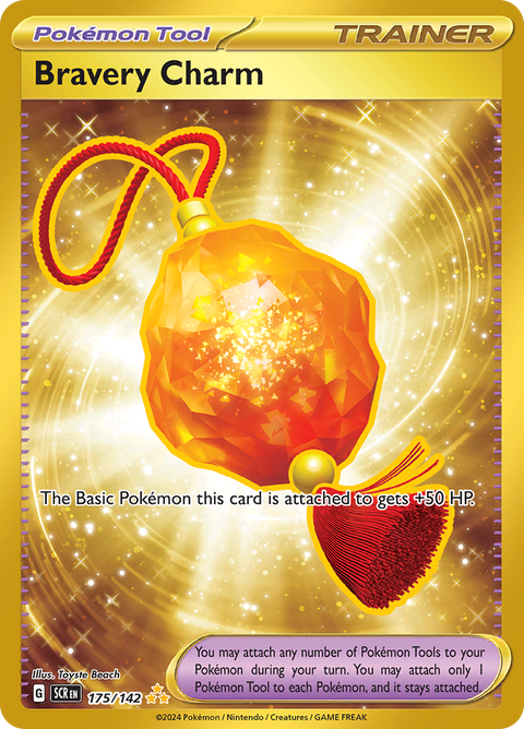 Bravery Charm 175/142 from Stellar Crown (SCR) - Hyper Rare English Pokémon TCG single card