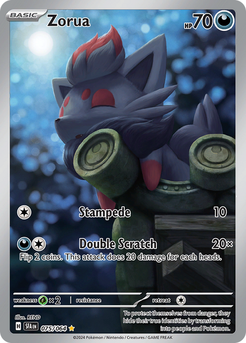 Zorua 075/064 from Shrouded Fable (SFA) - Illustration Rare English Pokémon TCG single card