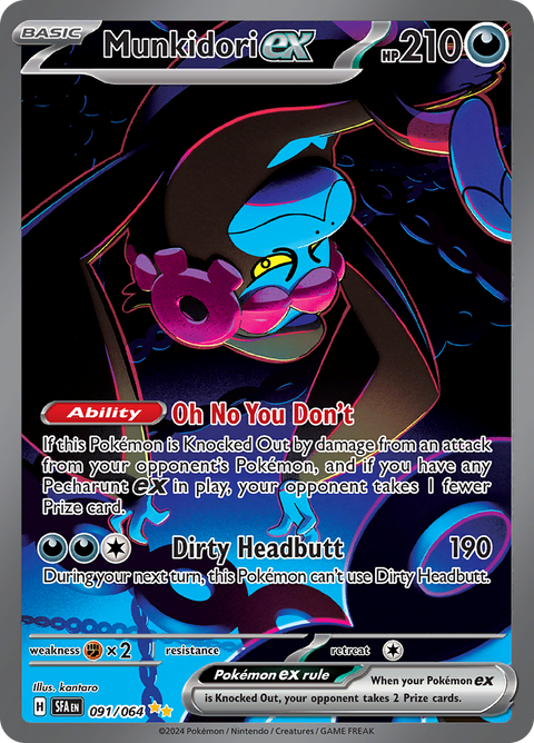 Munkidori ex 091/064 from Shrouded Fable (SFA) - Special Illustration Rare English Pokémon TCG single card