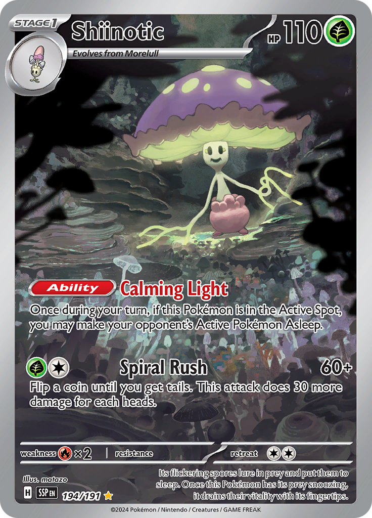 Shiinotic 194/191 from Surging Sparks (SSP) - Illustration Rare English Pokémon TCG single card