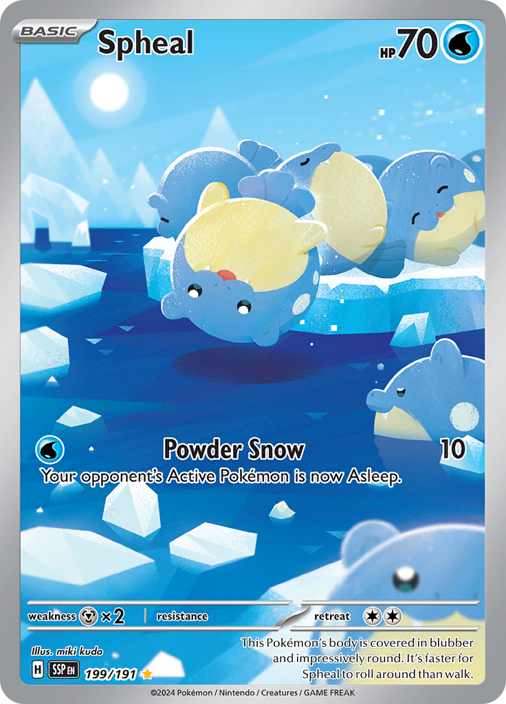 Spheal 199/191 from Surging Sparks (SSP) - Illustration Rare English Pokémon TCG single card