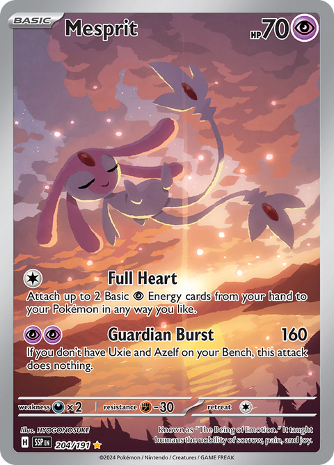 Mesprit 204/191 from Surging Sparks (SSP) - Illustration Rare English Pokémon TCG single card