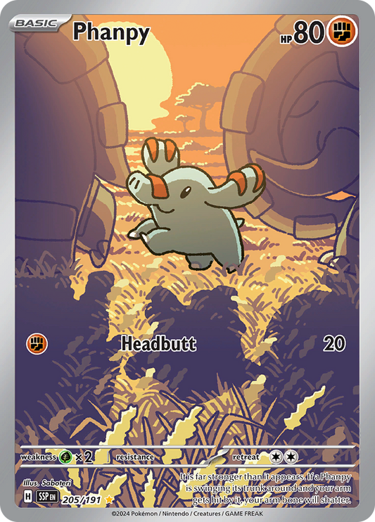 Phanpy 205/191 from Surging Sparks (SSP) - Illustration Rare English Pokémon TCG single card