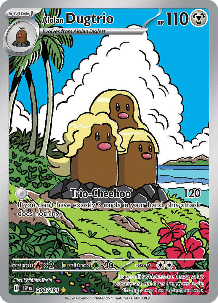Alolan Dugtrio 208/191 from Surging Sparks (SSP) - Illustration Rare English Pokémon TCG single card