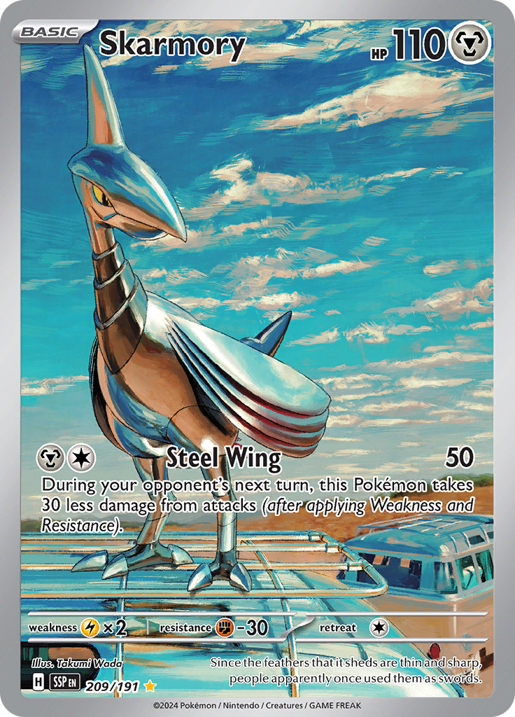 Skarmory 209/191 from Surging Sparks (SSP) - Illustration Rare English Pokémon TCG single card