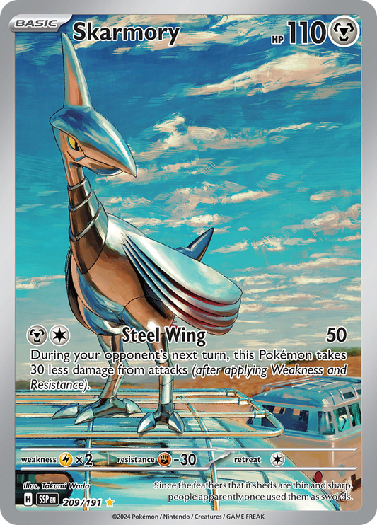 Skarmory 209/191 from Surging Sparks (SSP) - Illustration Rare English Pokémon TCG single card
