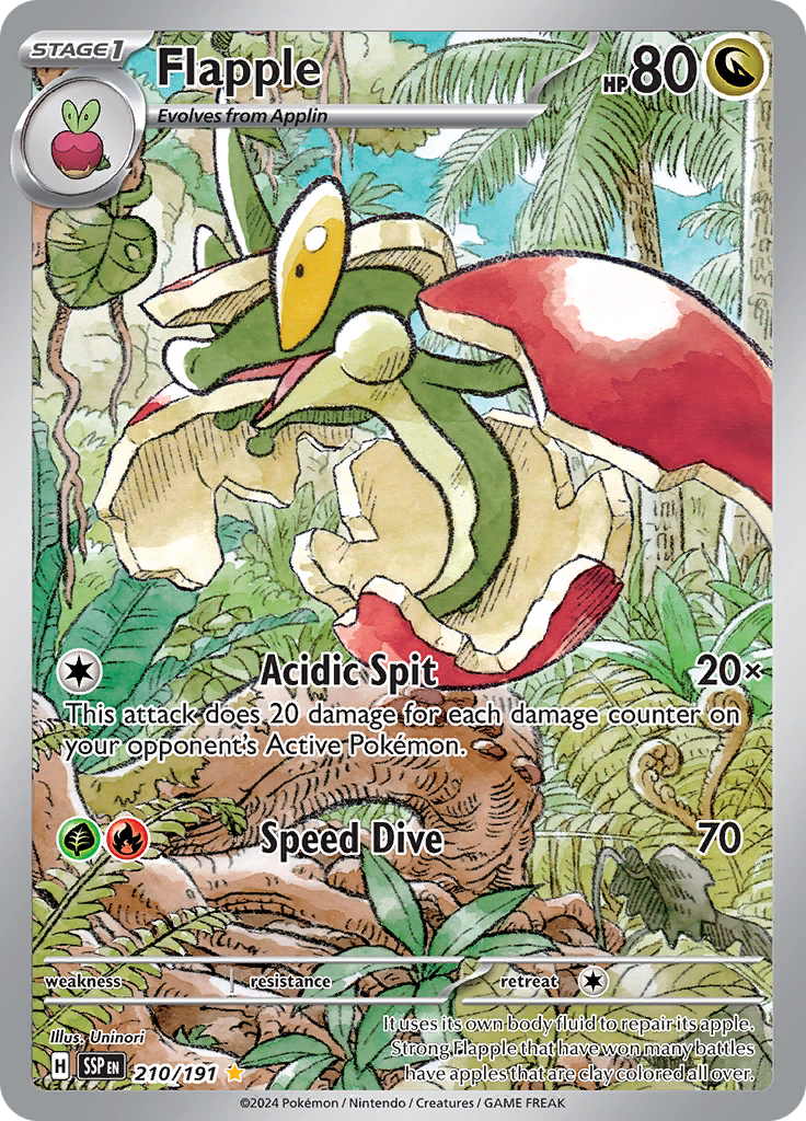 Flapple 210/191 from Surging Sparks (SSP) - Illustration Rare English Pokémon TCG single card