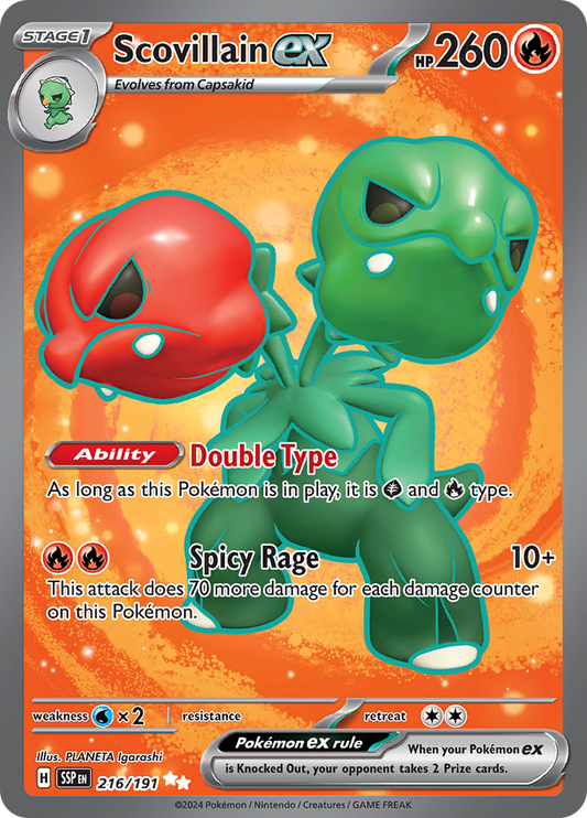 Scovillain ex 216/191 from Surging Sparks (SSP) - Ultra Rare English Pokémon TCG single card