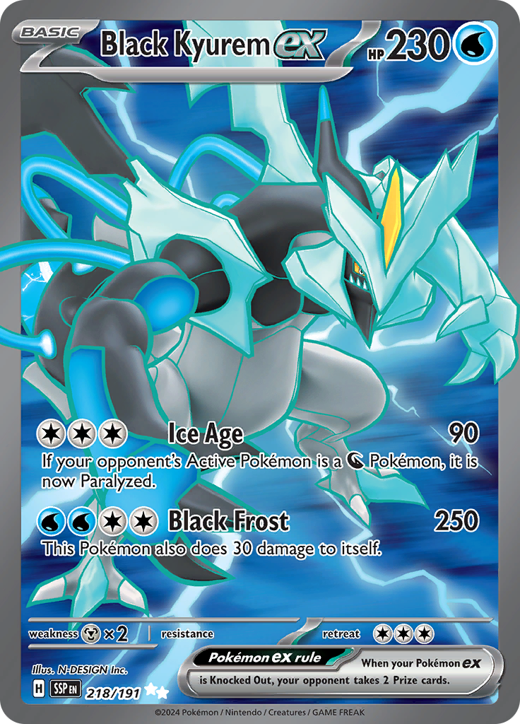 Black Kyurem ex 218/191 from Surging Sparks (SSP) - Ultra Rare English Pokémon TCG single card