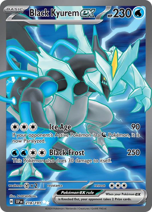 Black Kyurem ex 218/191 from Surging Sparks (SSP) - Ultra Rare English Pokémon TCG single card