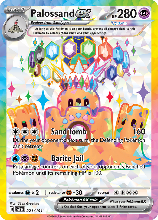 Palossand ex 221/191 from Surging Sparks (SSP) - Ultra Rare English Pokémon TCG single card