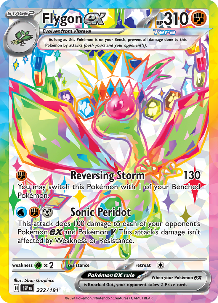 Flygon ex 222/191 from Surging Sparks (SSP) - Ultra Rare English Pokémon TCG single card