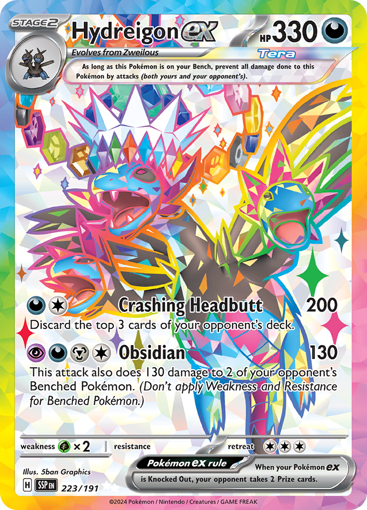 Hydreigon ex 223/191 from Surging Sparks (SSP) - Ultra Rare English Pokémon TCG single card