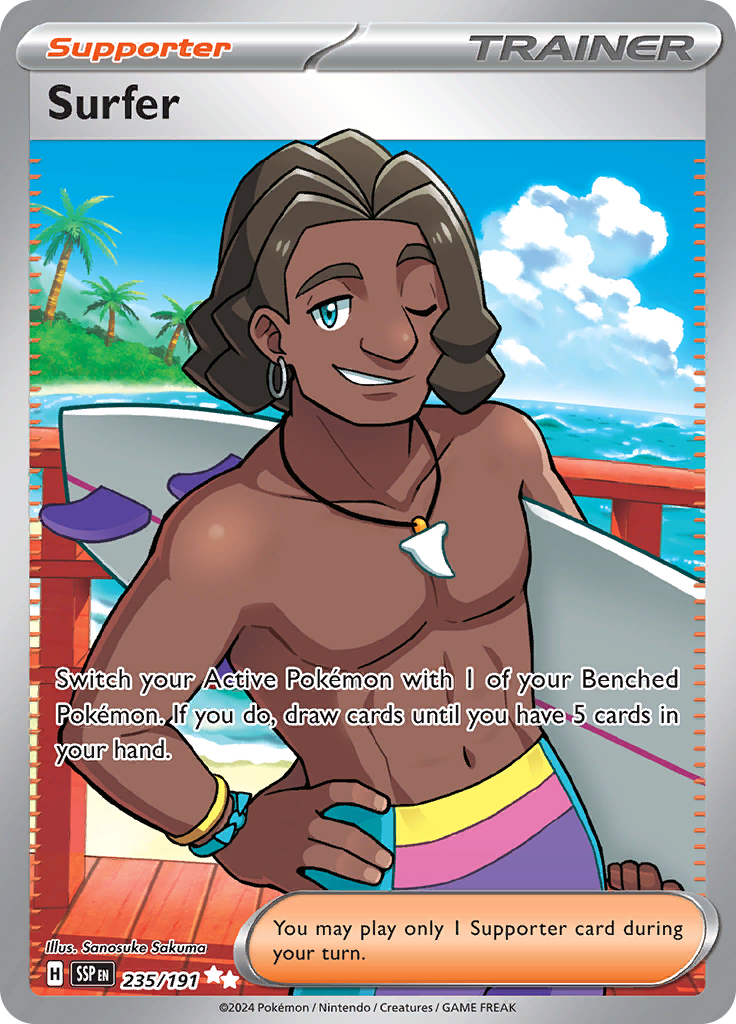 Surfer 235/191 from Surging Sparks (SSP) - Ultra Rare English Pokémon TCG single card