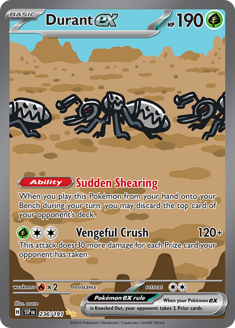 Durant ex 236/191 from Surging Sparks (SSP) - Special Illustration Rare English Pokémon TCG single card
