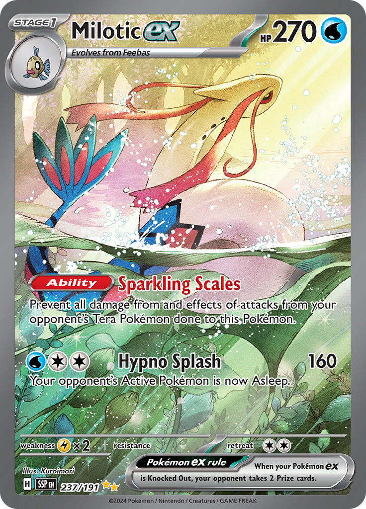 Milotic ex 237/191 from Surging Sparks (SSP) - Special Illustration Rare English Pokémon TCG single card