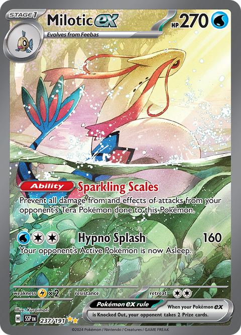 Milotic ex 237/191 from Surging Sparks (SSP) - Special Illustration Rare English Pokémon TCG single card